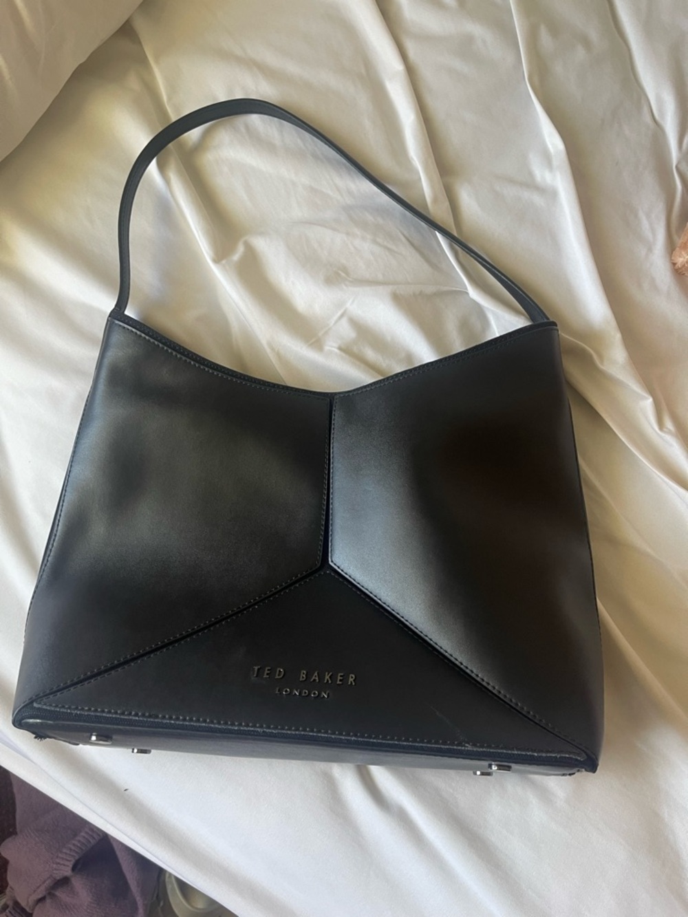 Ted Baker Black Leather Panel Shoulder Bag